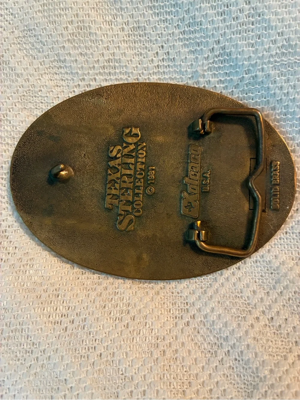 Texas Sterling Collection Oval Belt Buckle in Antique Brass Tone